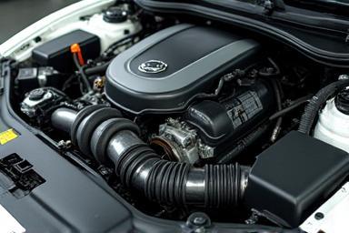 Nettoyage du compartiment moteur d'une voiture
