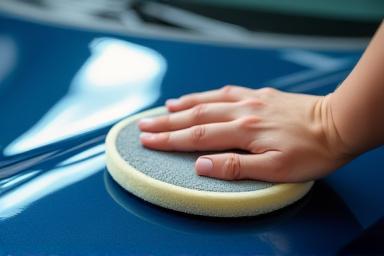 Polissage de la carrosserie d'une voiture