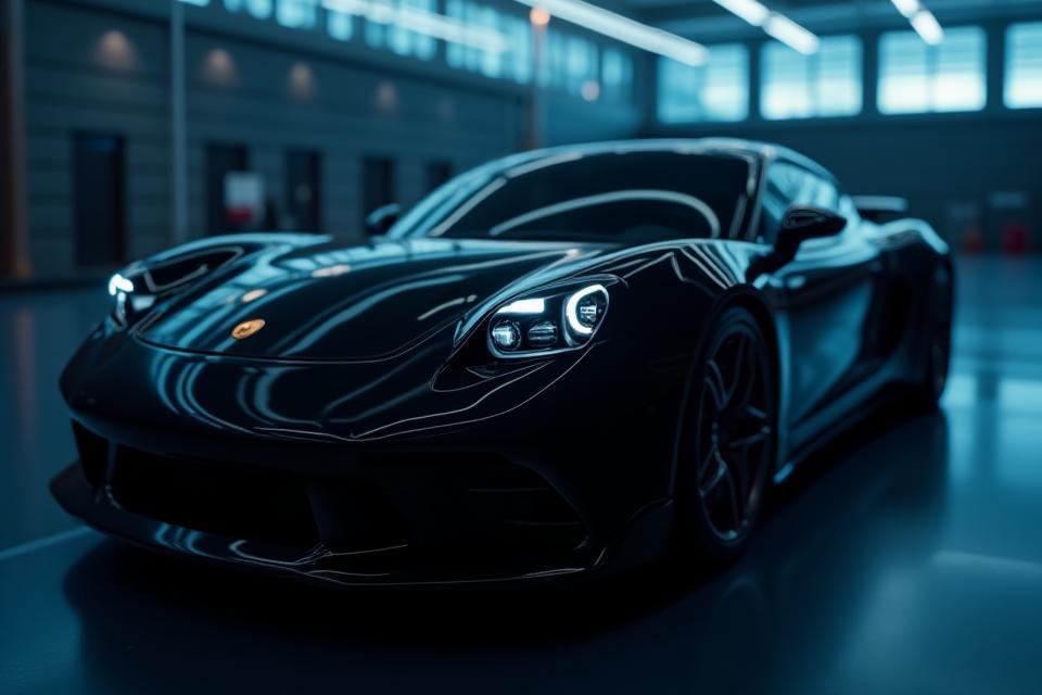 Voiture noire brillante après un lavage professionnel vatterlousky